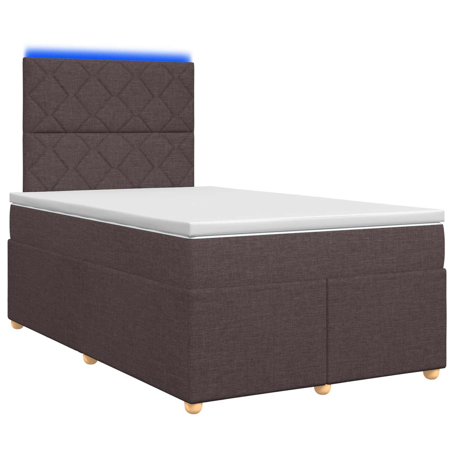 vidaXL Κρεβάτι box spring με στρώμα Σκούρο Καφέ 120 x 190 cm Ύφασμα