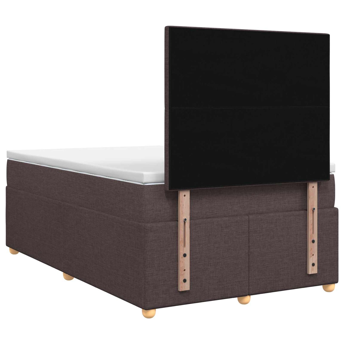 vidaXL Κρεβάτι box spring με στρώμα Σκούρο Καφέ 120 x 190 cm Ύφασμα