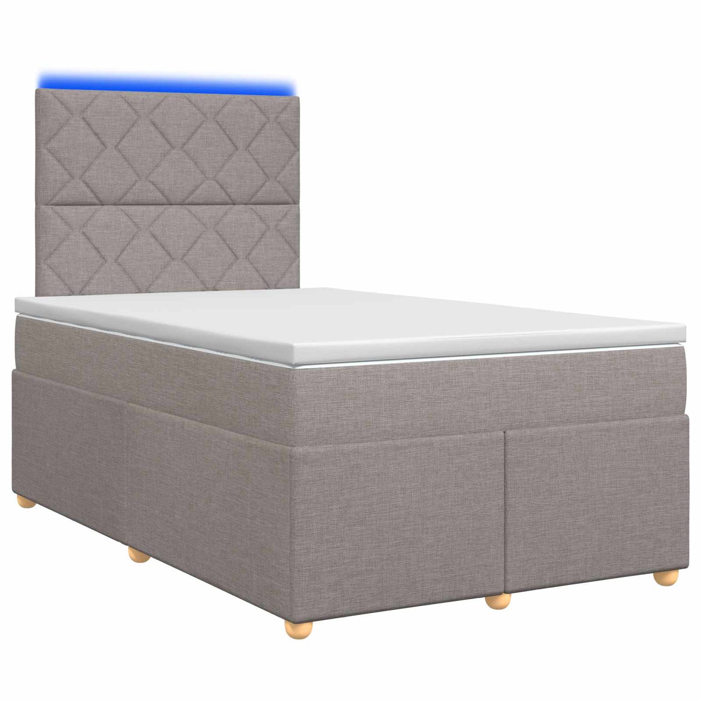 vidaXL Κρεβάτι box spring με στρώμα Taupe 120 x 190 cm Ύφασμα