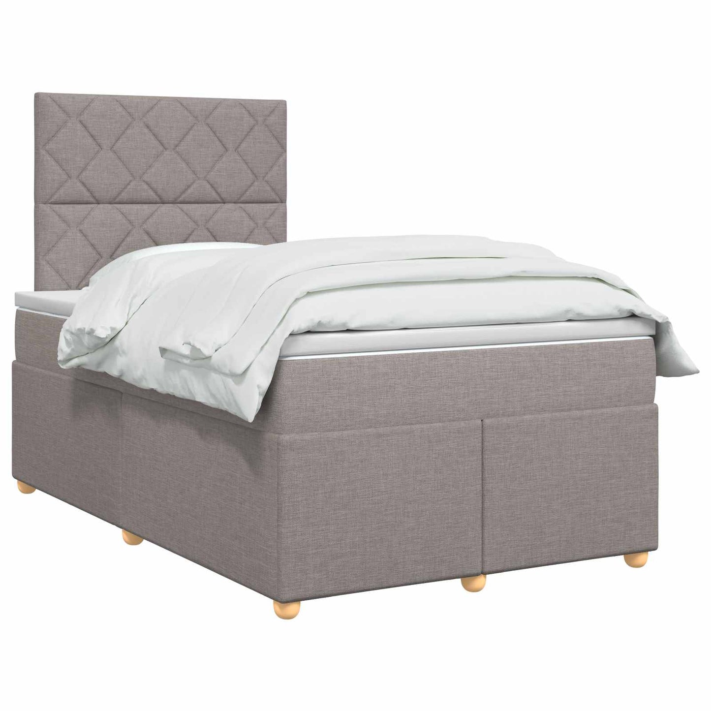 vidaXL Κρεβάτι box spring με στρώμα Taupe 120 x 190 cm Ύφασμα