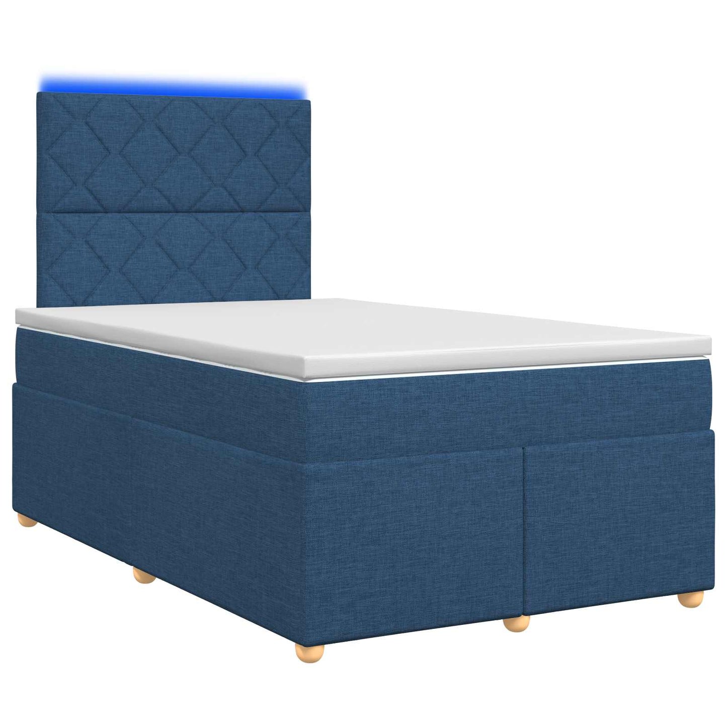 vidaXL Κρεβάτι box spring με στρώμα Μπλε 120 x 190 cm Ύφασμα