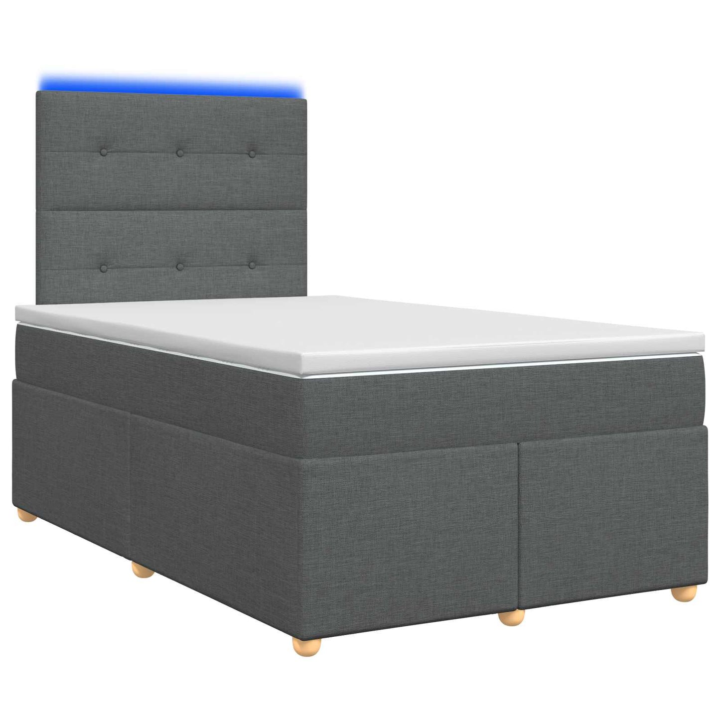 vidaXL Κρεβάτι box spring με στρώμα Σκούρο Γκρι 120 x 200 cm Ύφασμα
