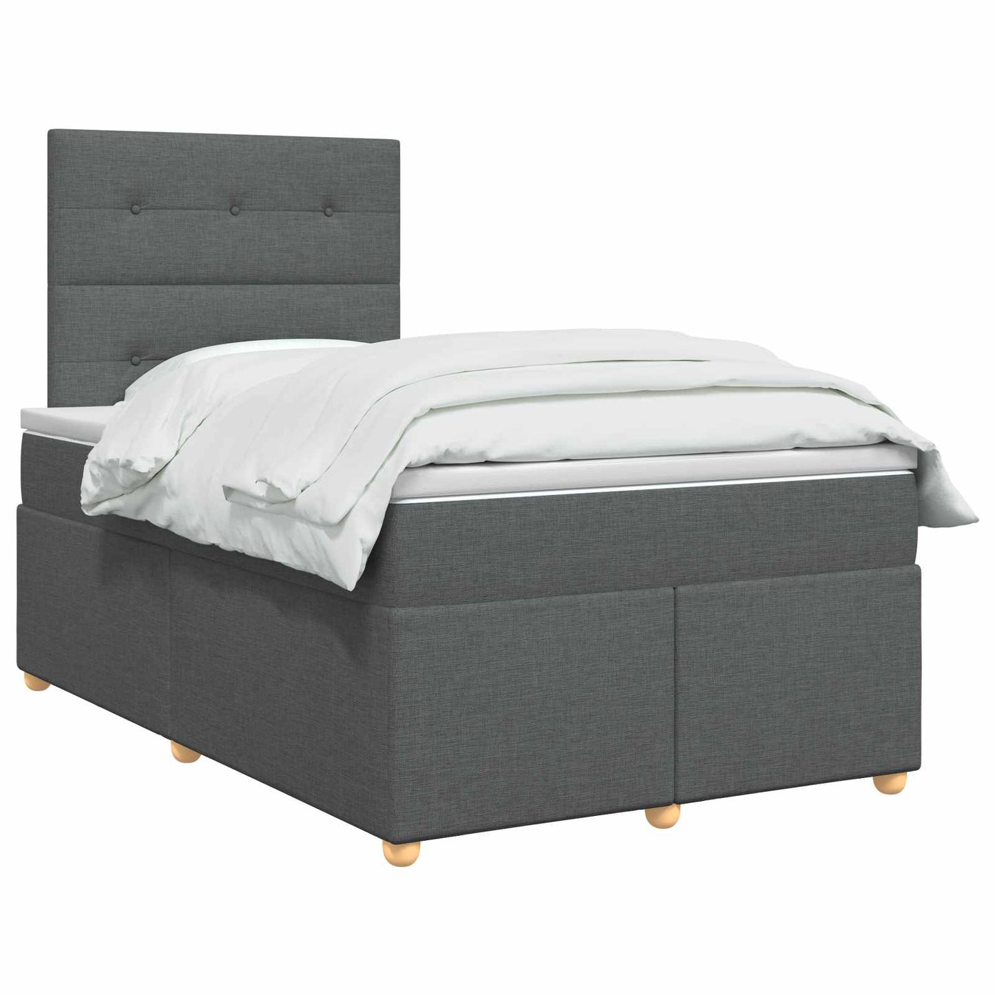 vidaXL Κρεβάτι box spring με στρώμα Σκούρο Γκρι 120 x 200 cm Ύφασμα