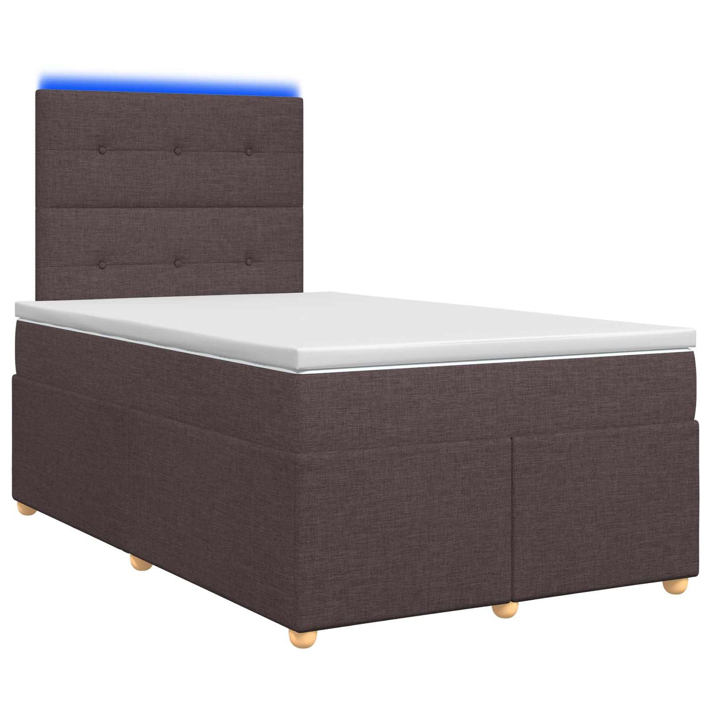 vidaXL Κρεβάτι box spring με στρώμα Σκούρο Καφέ 120 x 200 cm Ύφασμα