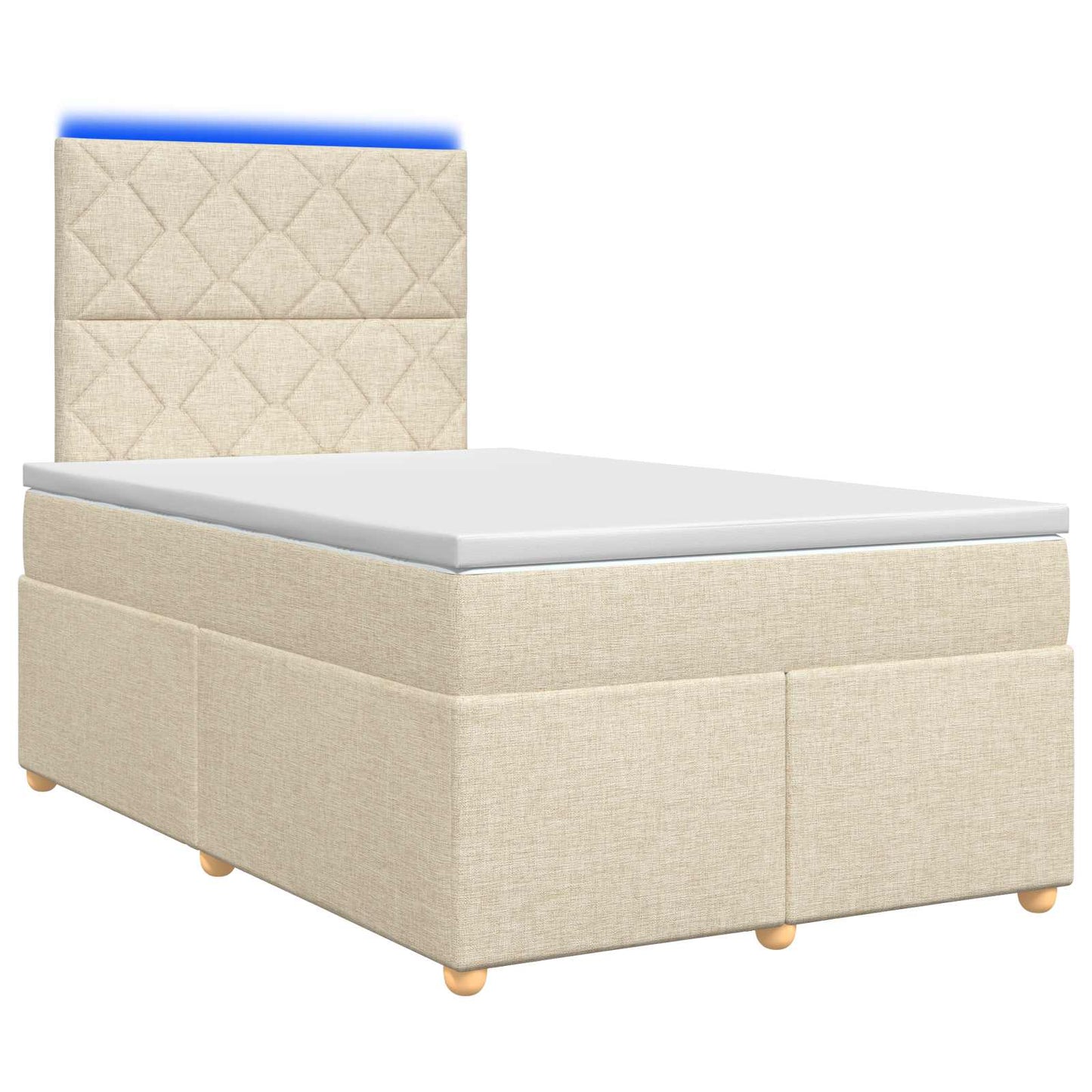 vidaXL Κρεβάτι box spring με στρώμα Κρεμ 120 x 200 cm Ύφασμα