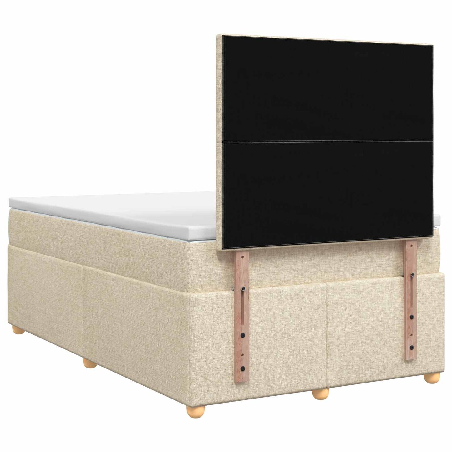vidaXL Κρεβάτι box spring με στρώμα Κρεμ 120 x 200 cm Ύφασμα