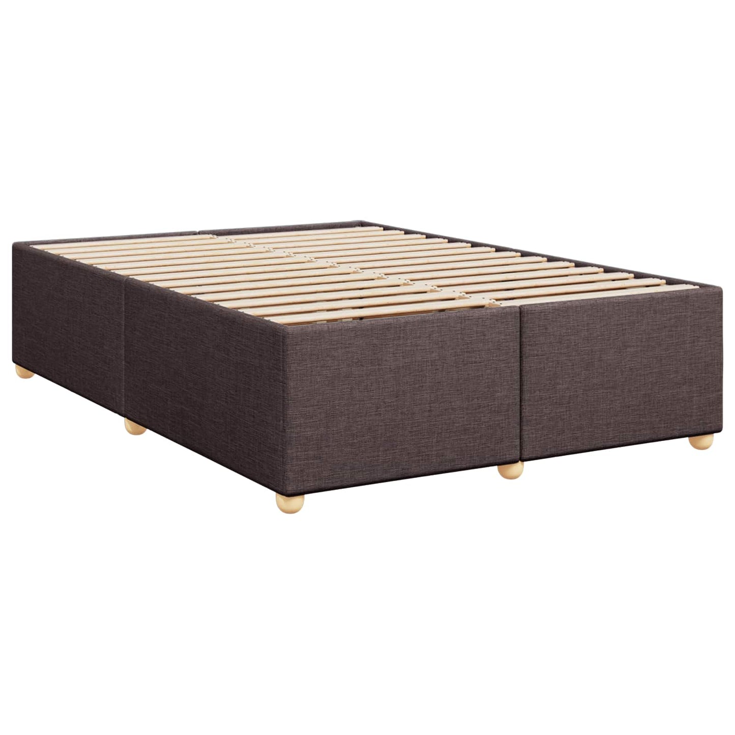 vidaXL Κρεβάτι box spring με στρώμα Σκούρο Καφέ 140 x 190 cm Ύφασμα