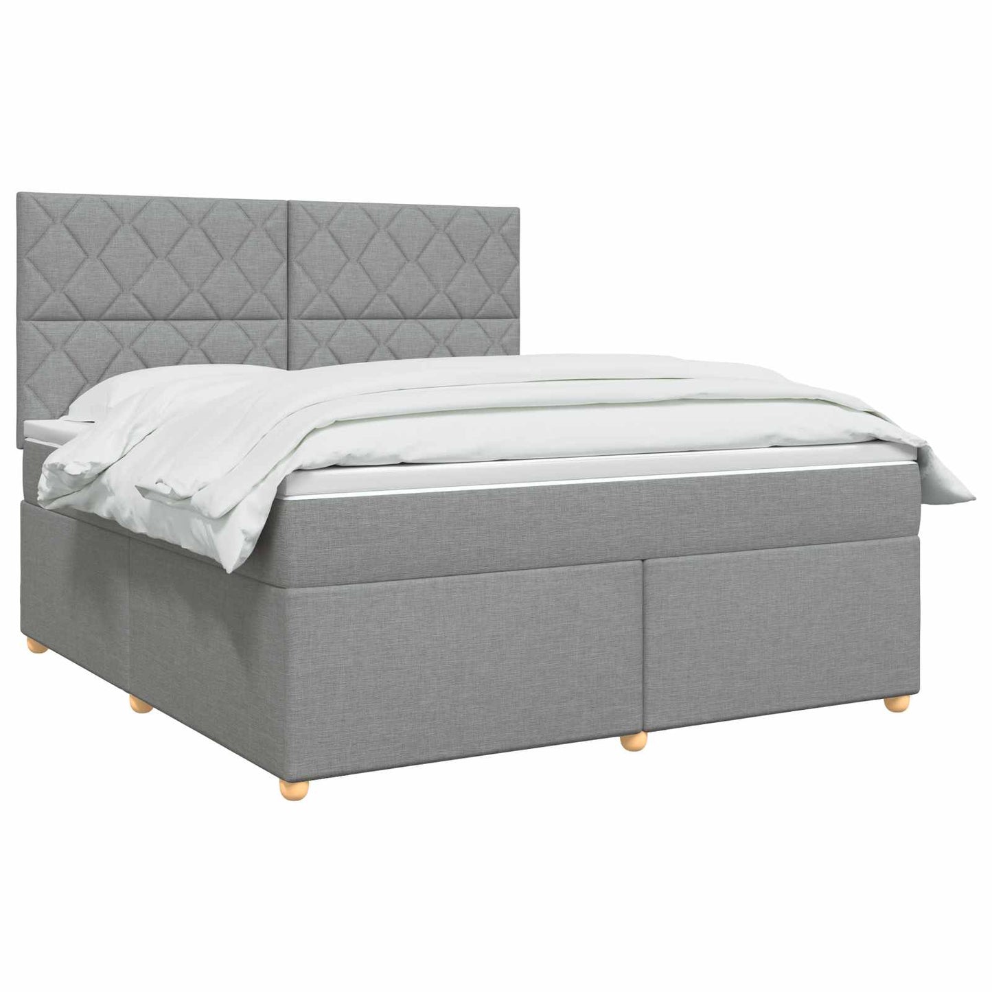 vidaXL Κρεβάτι box spring με στρώμα Ανοιχτό γκρι 140 x 200 cm Ύφασμα