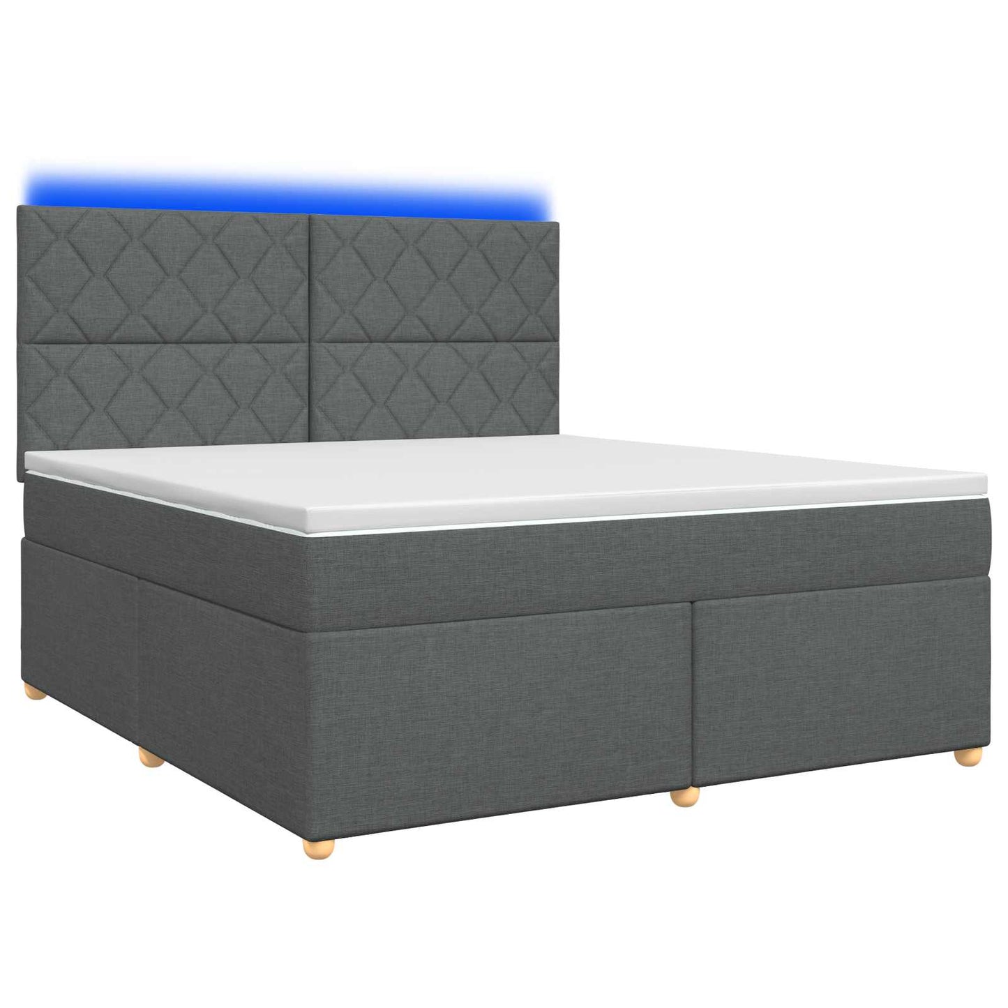 vidaXL Κρεβάτι box spring με στρώμα Σκούρο Γκρι 140 x 200 cm Ύφασμα