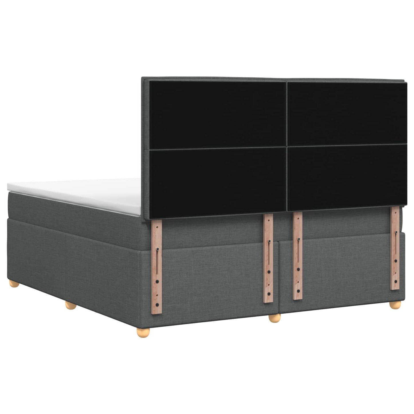 vidaXL Κρεβάτι box spring με στρώμα Σκούρο Γκρι 140 x 200 cm Ύφασμα