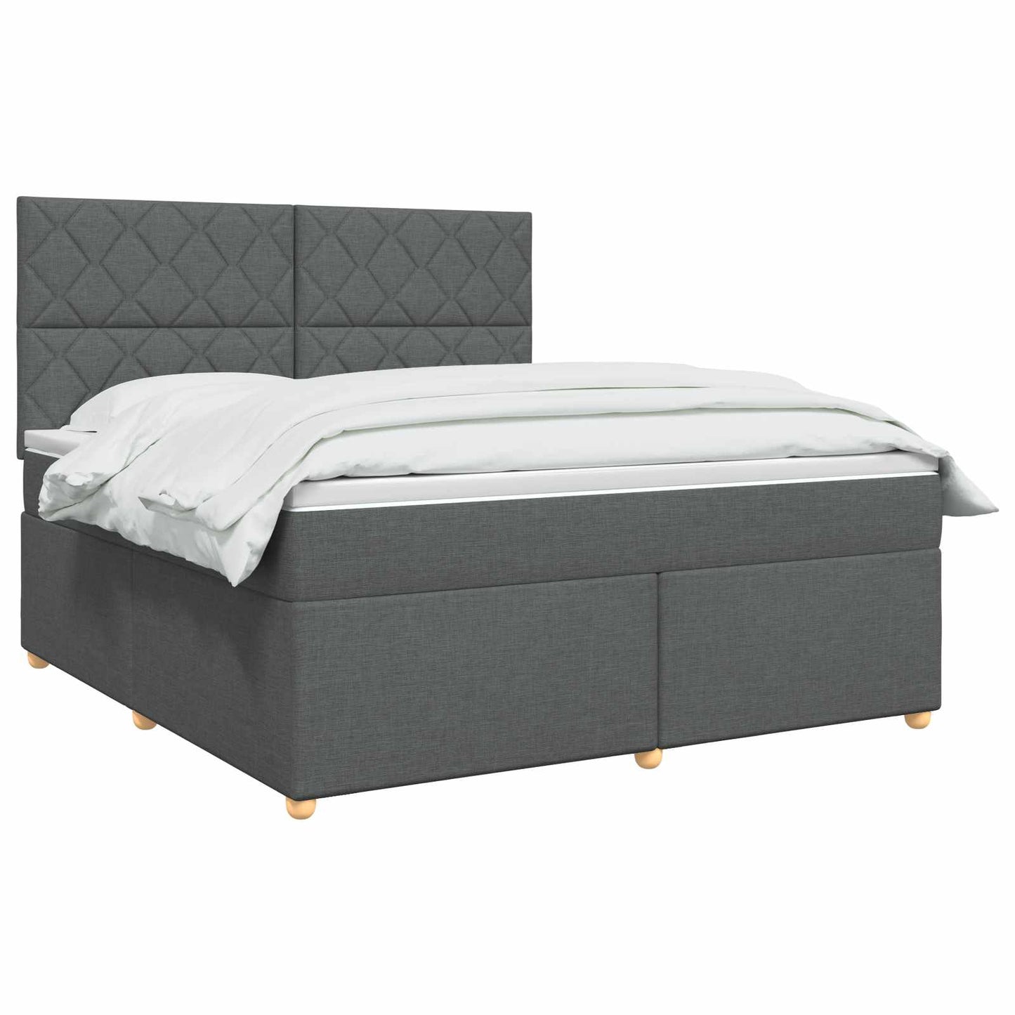 vidaXL Κρεβάτι box spring με στρώμα Σκούρο Γκρι 140 x 200 cm Ύφασμα
