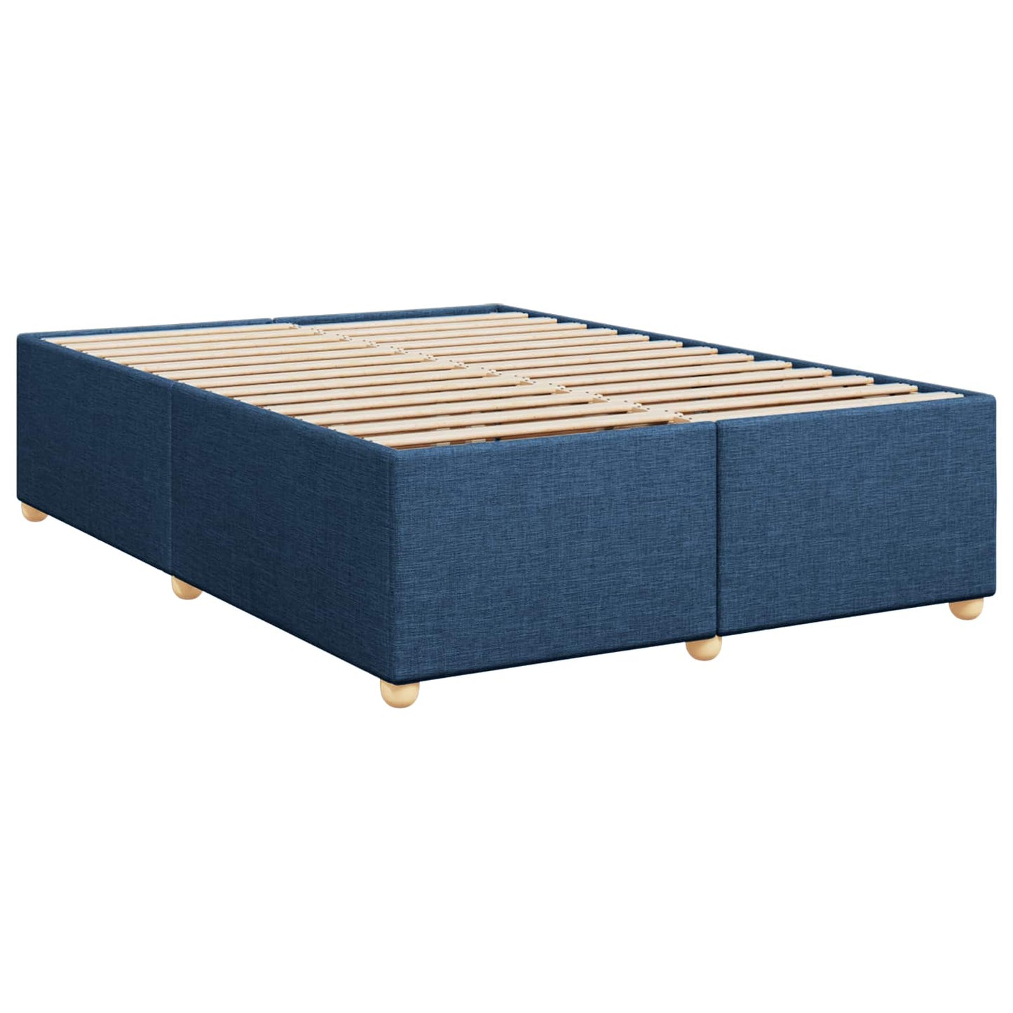 vidaXL Κρεβάτι box spring με στρώμα Μπλε 140 x 200 cm Ύφασμα