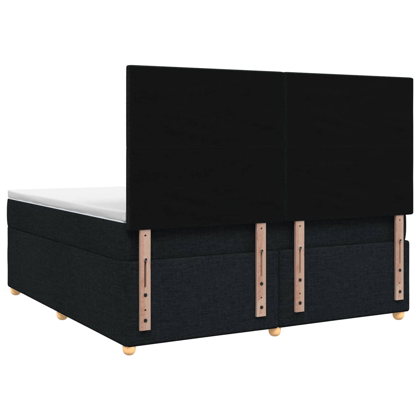 vidaXL Κρεβάτι box spring με στρώμα Μαύρο 160 x 200 cm Ύφασμα
