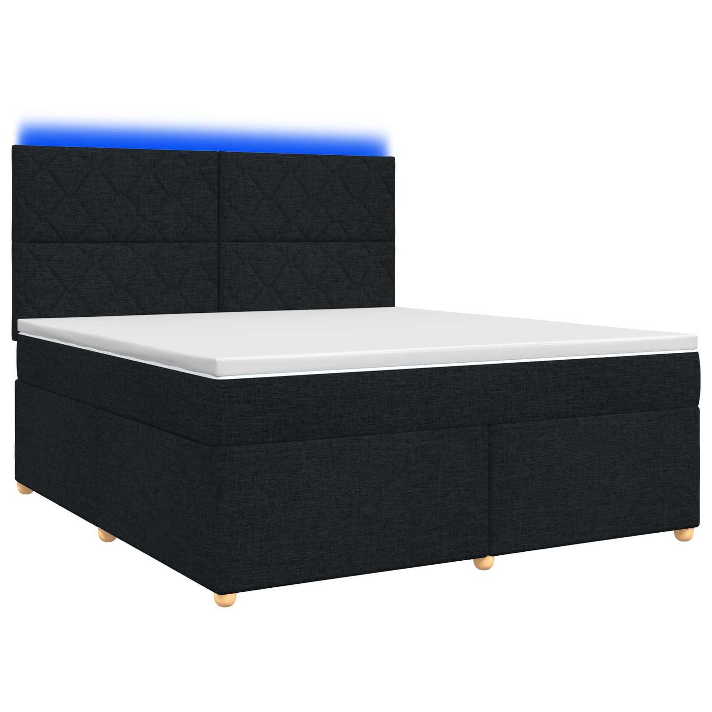 vidaXL Κρεβάτι box spring με στρώμα Μαύρο 160 x 200 cm Ύφασμα