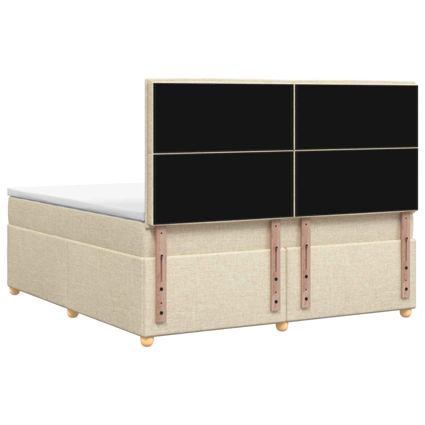 vidaXL Κρεβάτι box spring με στρώμα Κρεμ 160 x 200 cm Ύφασμα