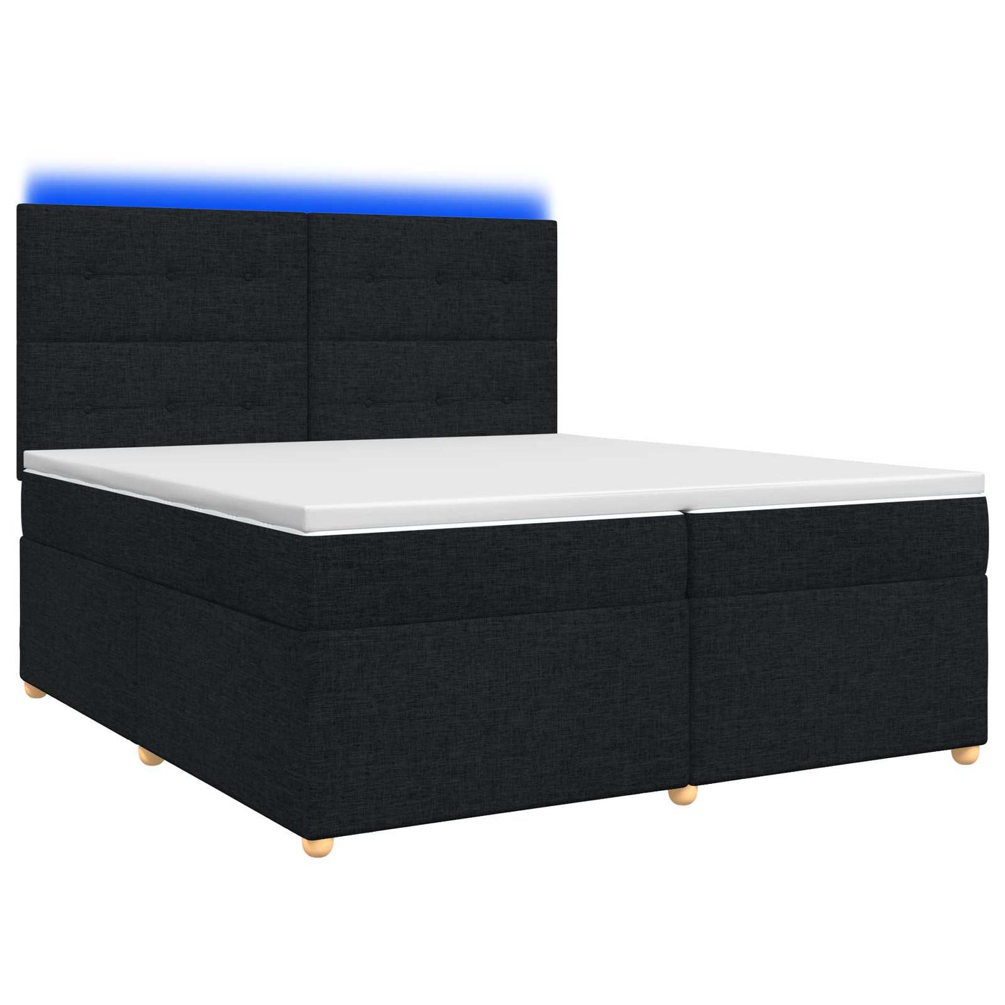 vidaXL Κρεβάτι box spring με στρώμα Μαύρο 200 x 200 cm Ύφασμα