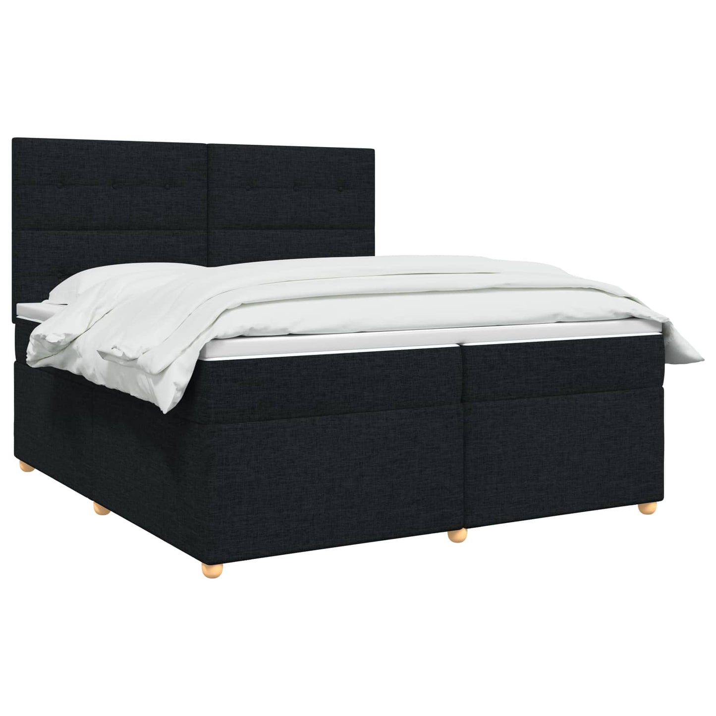 vidaXL Κρεβάτι box spring με στρώμα Μαύρο 200 x 200 cm Ύφασμα