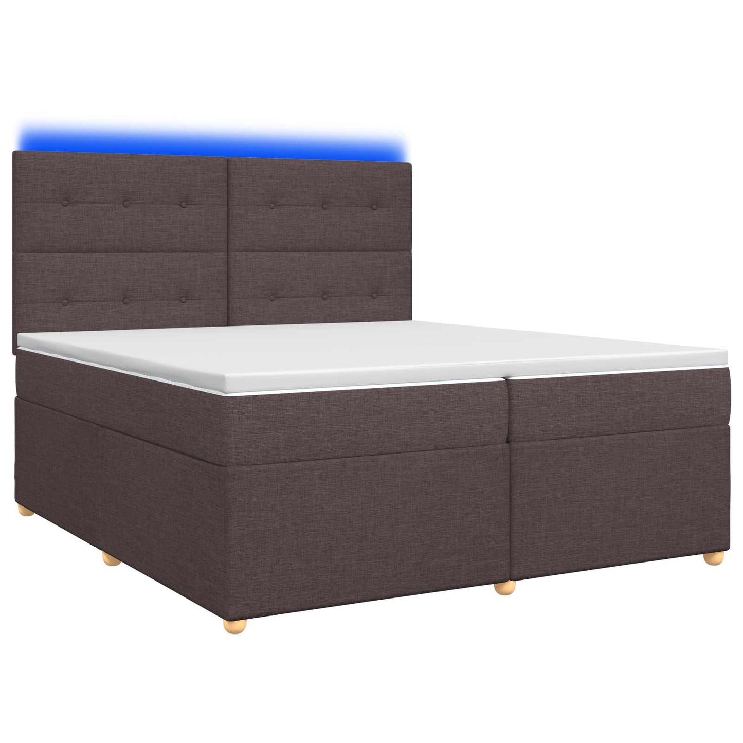 vidaXL Κρεβάτι box spring με στρώμα Σκούρο Καφέ 200 x 200 cm Ύφασμα