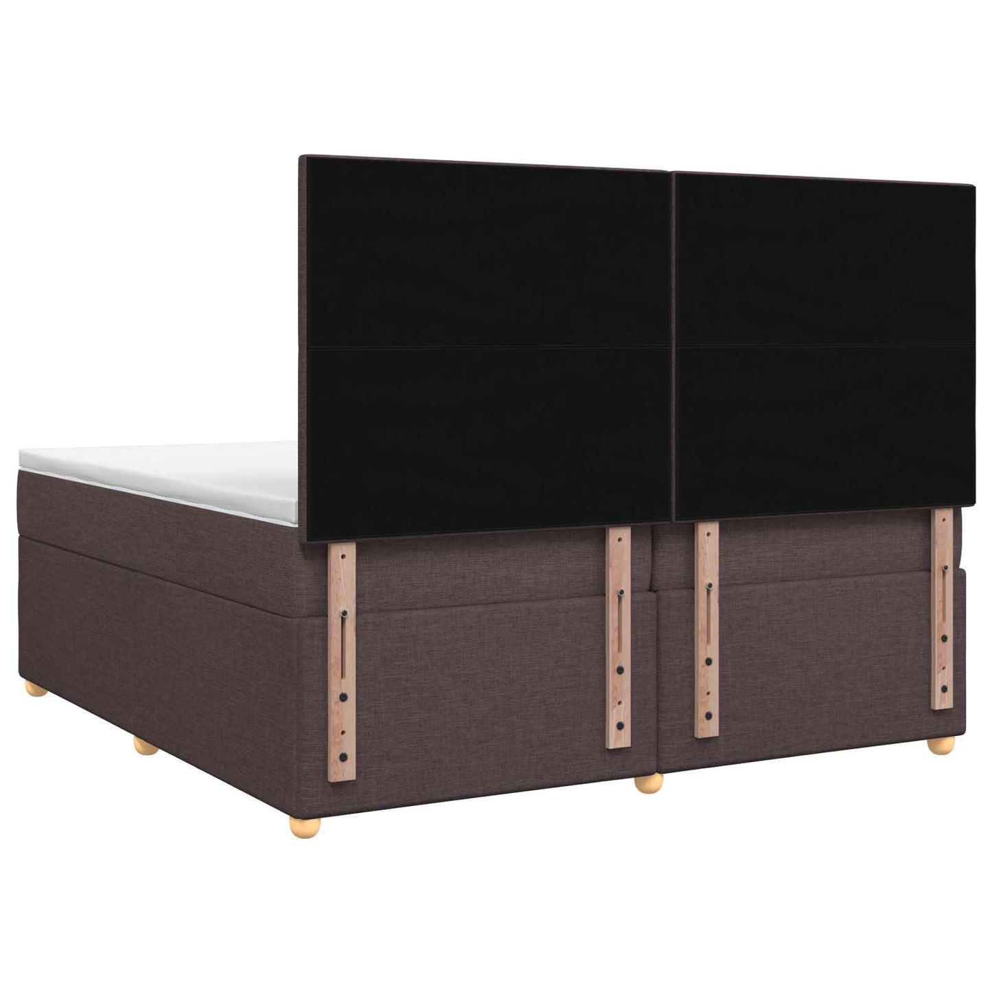 vidaXL Κρεβάτι box spring με στρώμα Σκούρο Καφέ 200 x 200 cm Ύφασμα