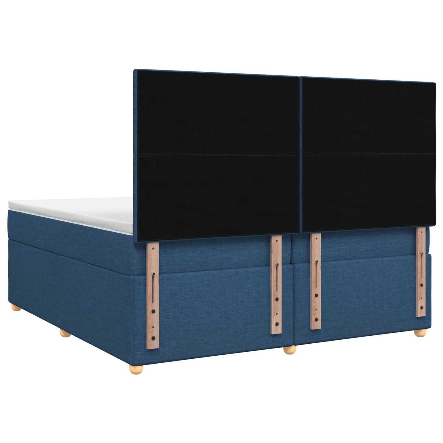 vidaXL Κρεβάτι box spring με στρώμα Μπλε 200 x 200 cm Ύφασμα
