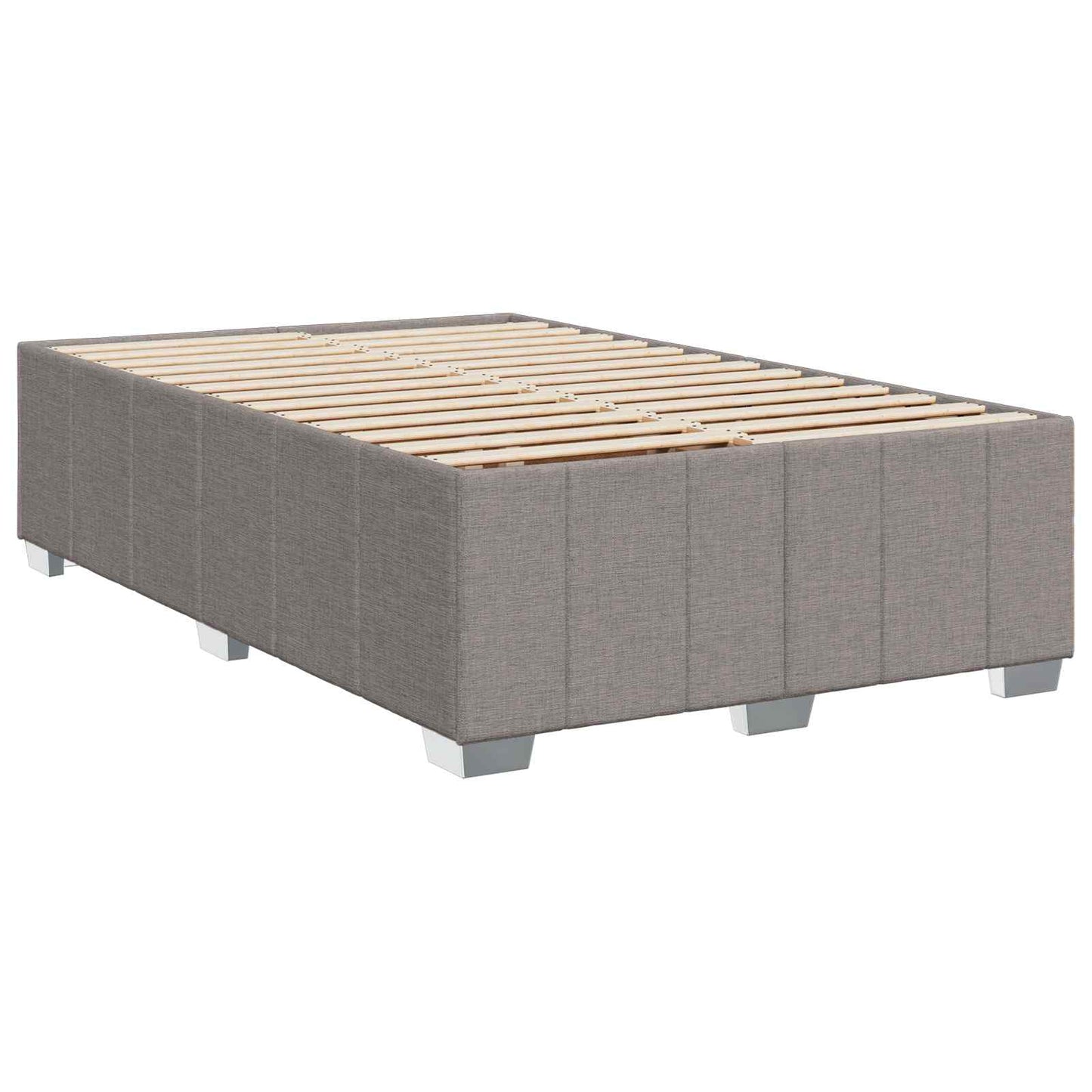 vidaXL Κρεβάτι με κουτί ελατηρίου LED και στρώμα Taupe 120 x 190 cm
