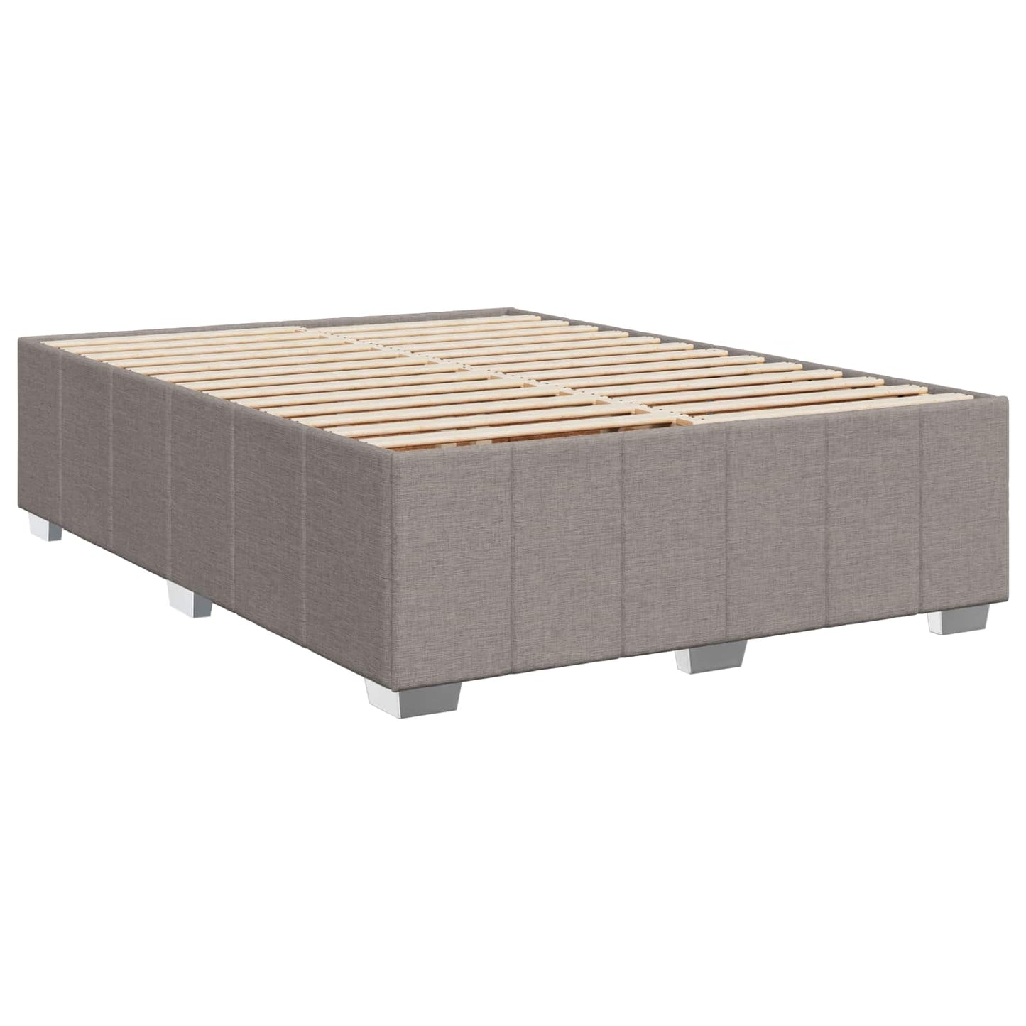 vidaXL Κρεβάτι με κουτί ελατηρίου LED και στρώμα Taupe 140 x 190 cm