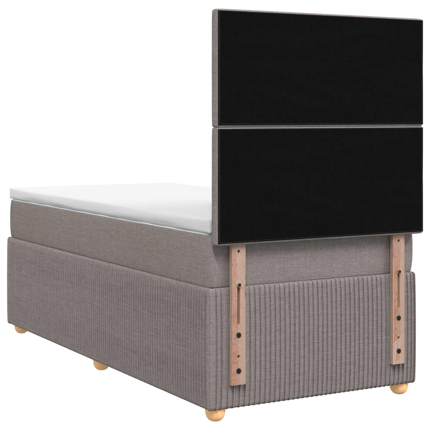 vidaXL Κρεβάτι με κουτί ελατηρίου LED και στρώμα Taupe 80 x 200 cm