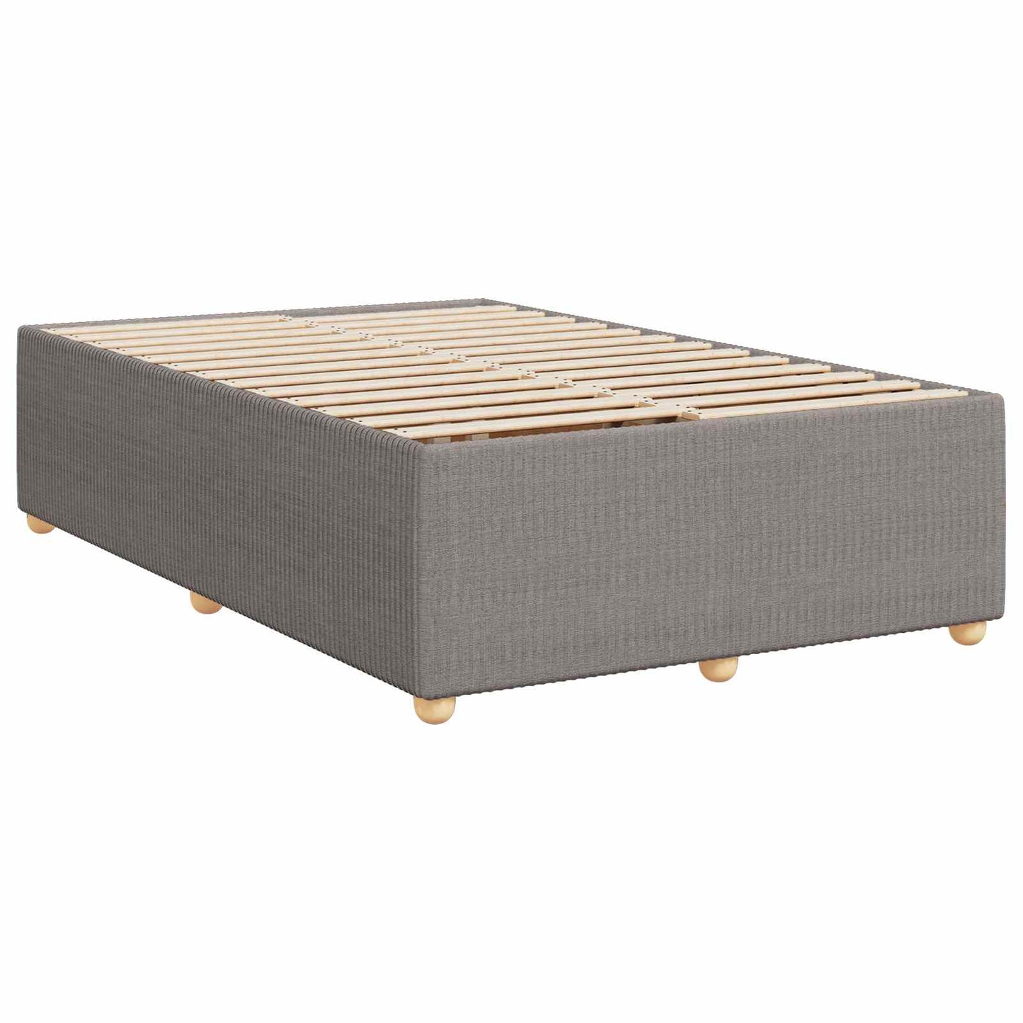 vidaXL Κρεβάτι με κουτί ελατηρίου LED και στρώμα Taupe 120 x 200 cm