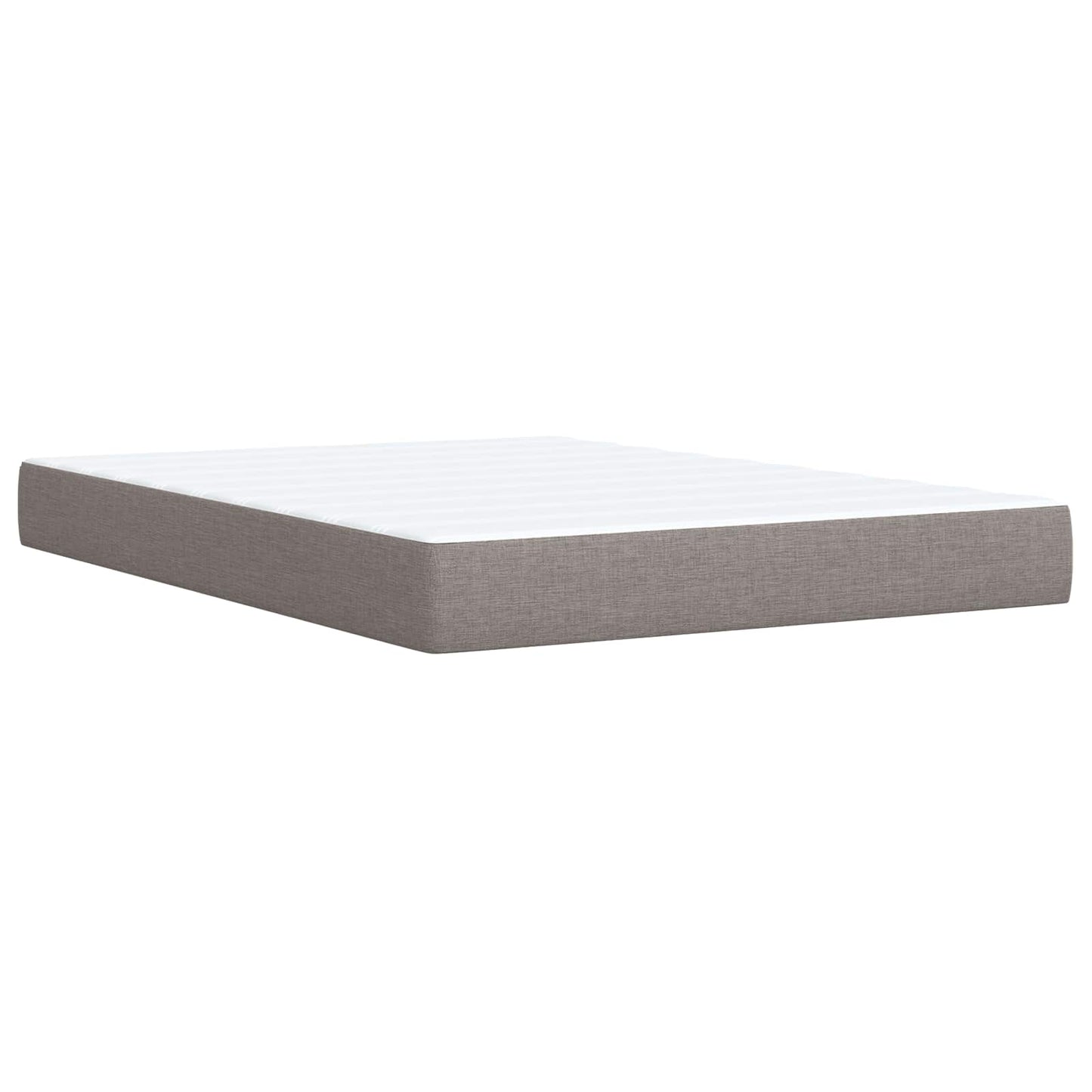 vidaXL Κρεβάτι με κουτί ελατηρίου LED και στρώμα Taupe 140 x 190 cm