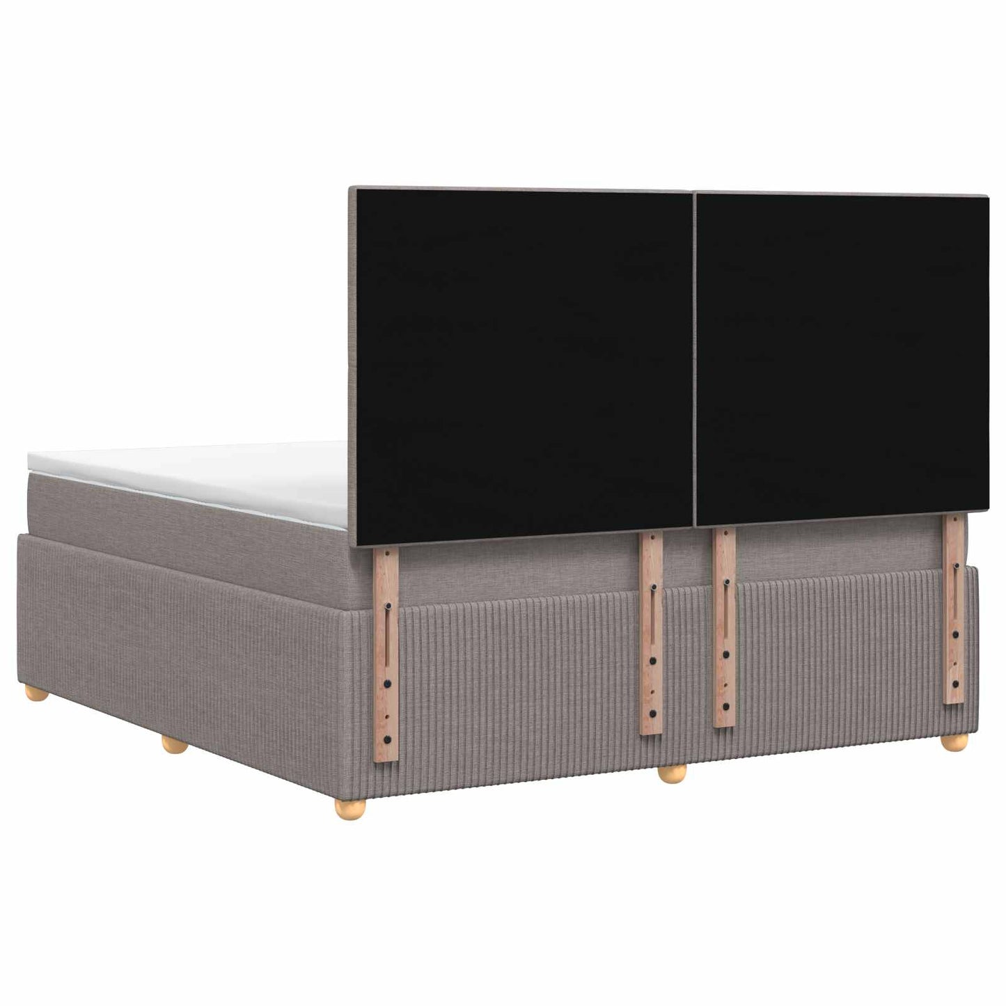 vidaXL Κρεβάτι με κουτί ελατηρίου LED και στρώμα Taupe 140 x 200 cm
