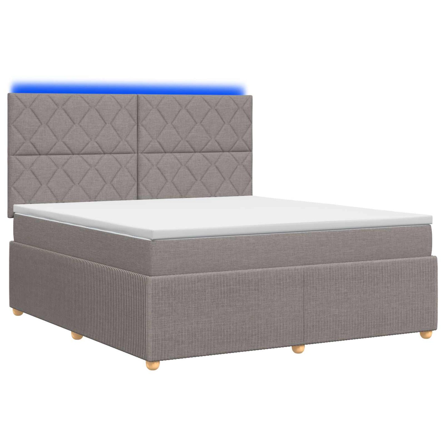 vidaXL Κρεβάτι με κουτί ελατηρίου LED και στρώμα Taupe 160 x 200 cm