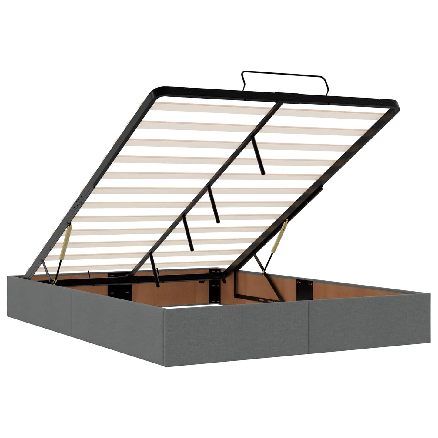 vidaXL Κρεβάτι Ottoman με στρώμα Σκούρο Γκρι 140 x 190 cm Ύφασμα