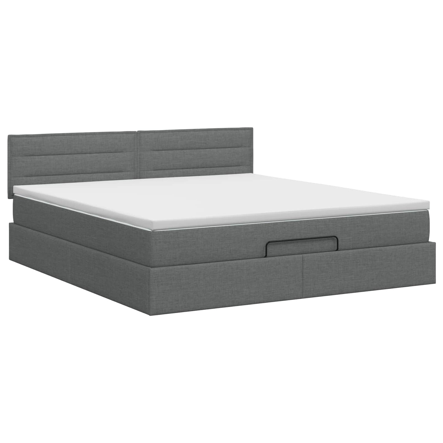 vidaXL Κρεβάτι Ottoman με στρώμα Σκούρο Γκρι 140 x 190 cm Ύφασμα