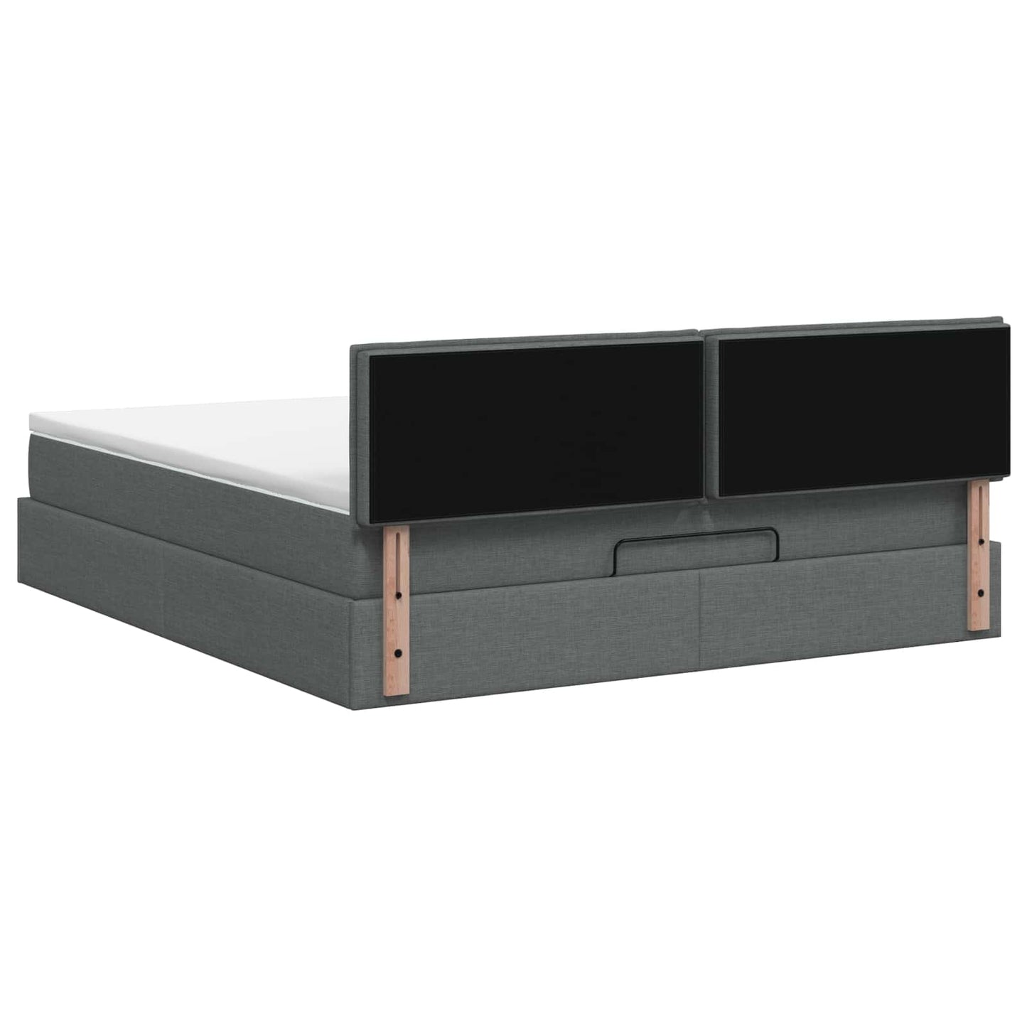vidaXL Κρεβάτι Ottoman με στρώμα Σκούρο Γκρι 140 x 190 cm Ύφασμα