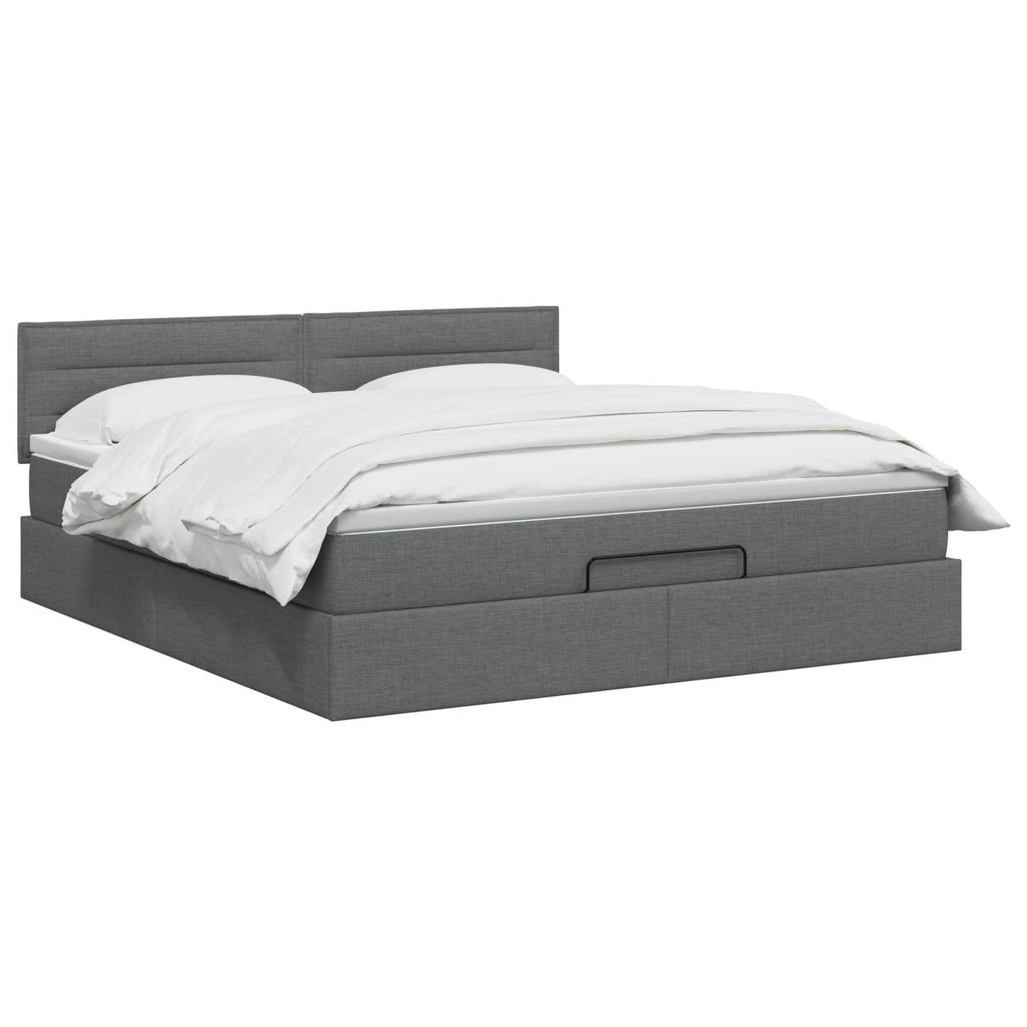 vidaXL Κρεβάτι Ottoman με στρώμα Σκούρο Γκρι 140 x 190 cm Ύφασμα