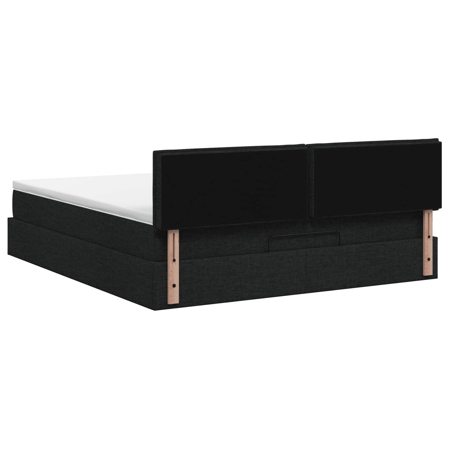 vidaXL Κρεβάτι Ottoman με στρώμα με κεφαλάρι Μαύρο 140 x 190 cm Ύφασμα