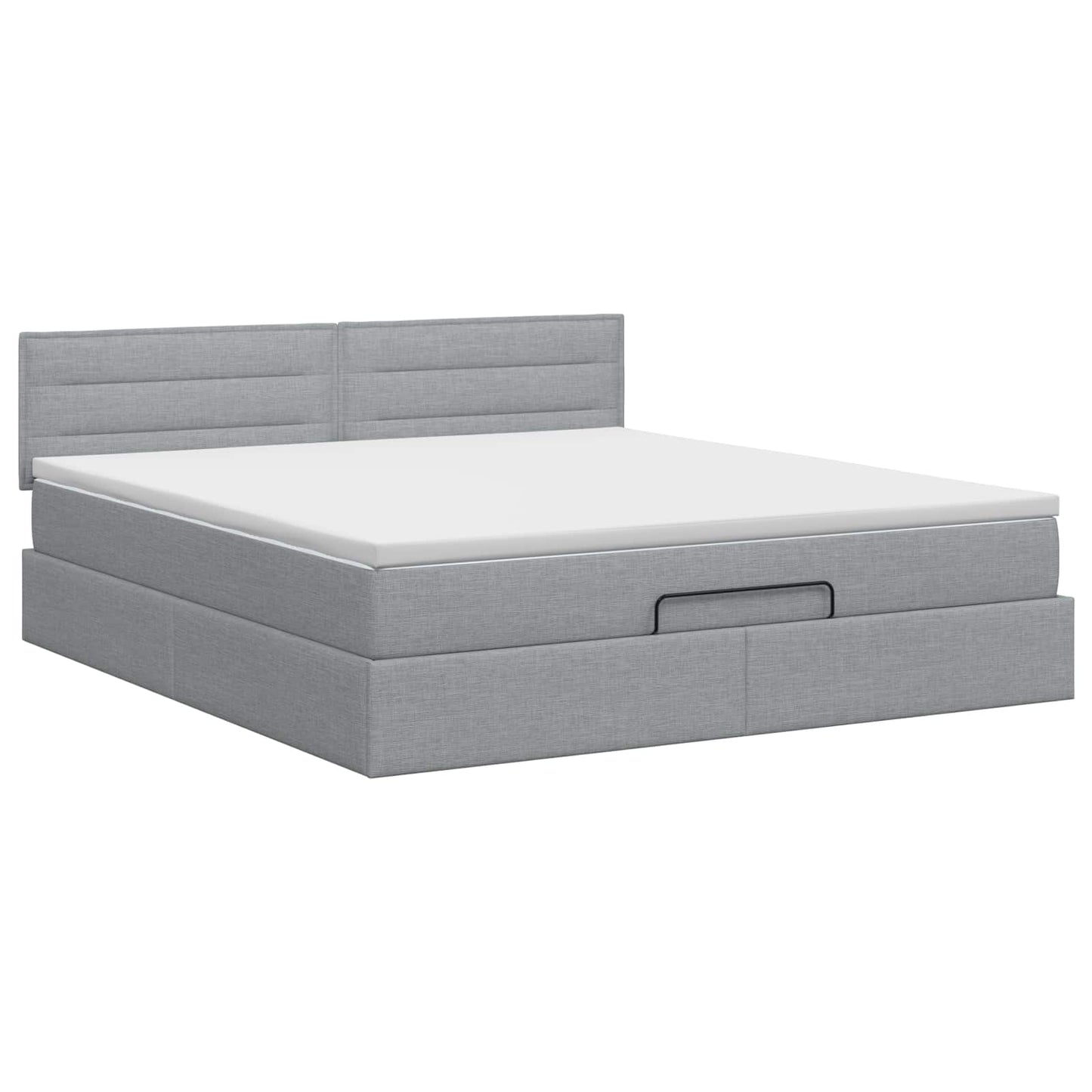 vidaXL Κρεβάτι Ottoman με στρώμα Ανοιχτό γκρι 140 x 200 cm Ύφασμα