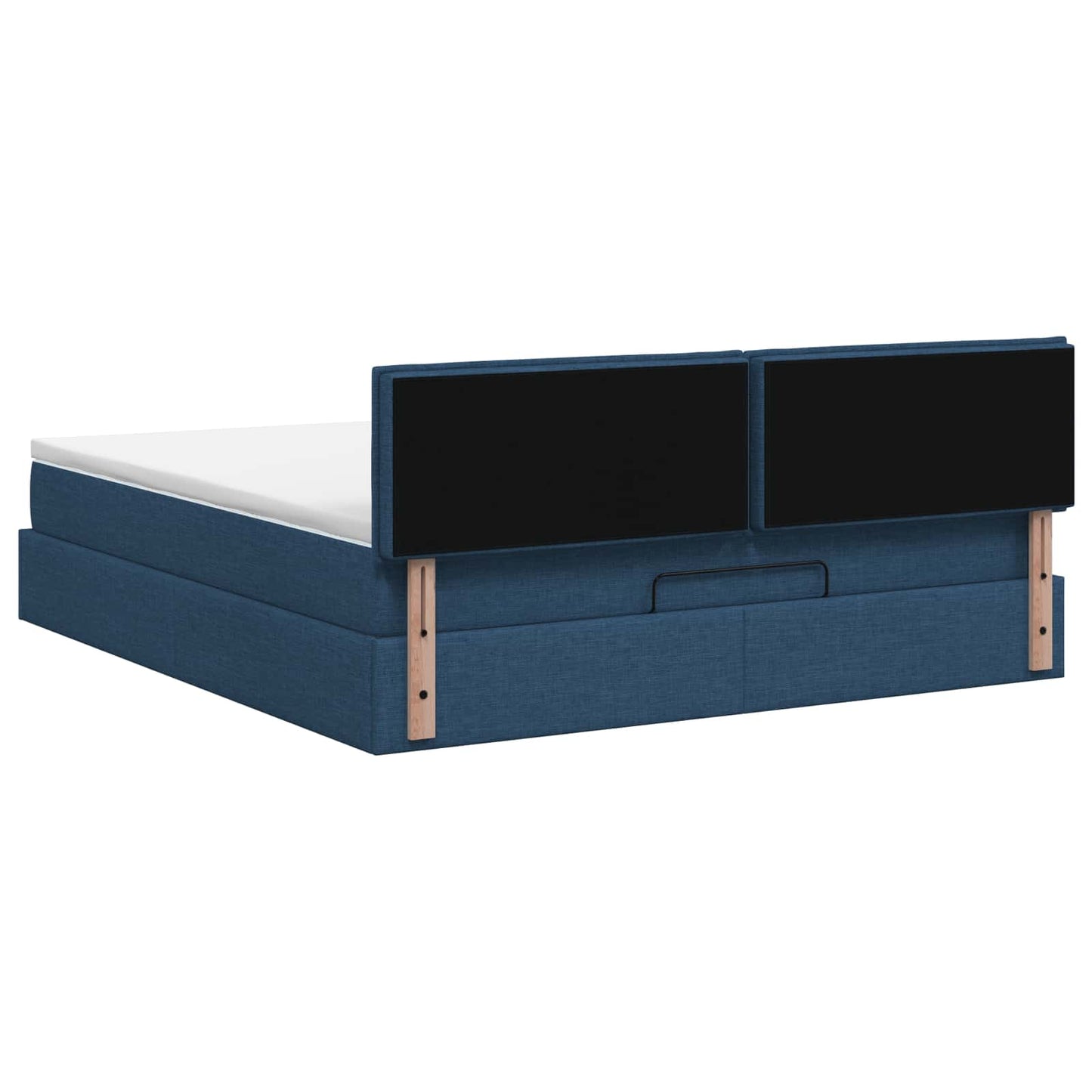 vidaXL Κρεβάτι Ottoman με στρώμα με κεφαλάρι Μπλε 140 x 200 cm Ύφασμα