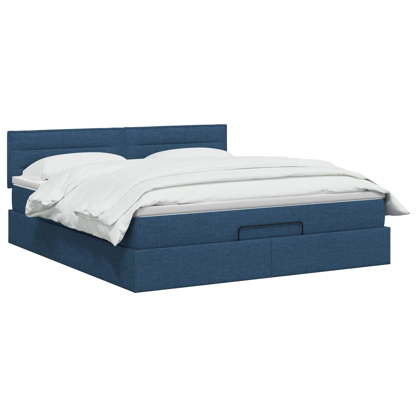 vidaXL Κρεβάτι Ottoman με στρώμα με κεφαλάρι Μπλε 140 x 200 cm Ύφασμα