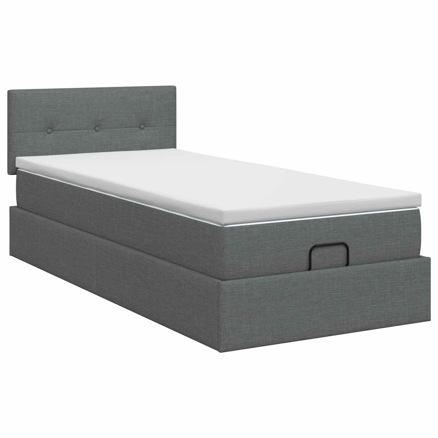 vidaXL Κρεβάτι Ottoman με στρώμα Σκούρο Γκρι 80 x 200 cm Ύφασμα