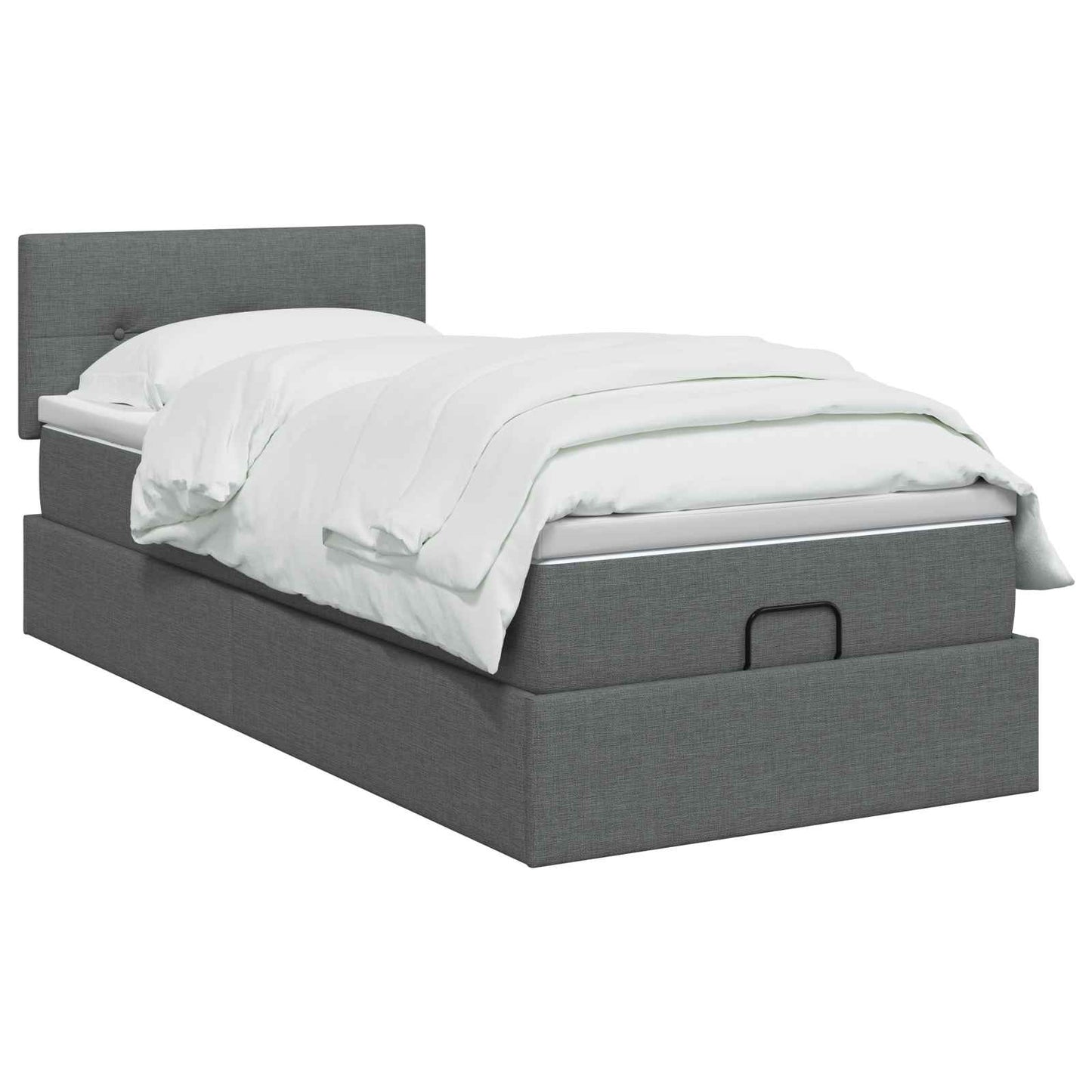 vidaXL Κρεβάτι Ottoman με στρώμα Σκούρο Γκρι 80 x 200 cm Ύφασμα