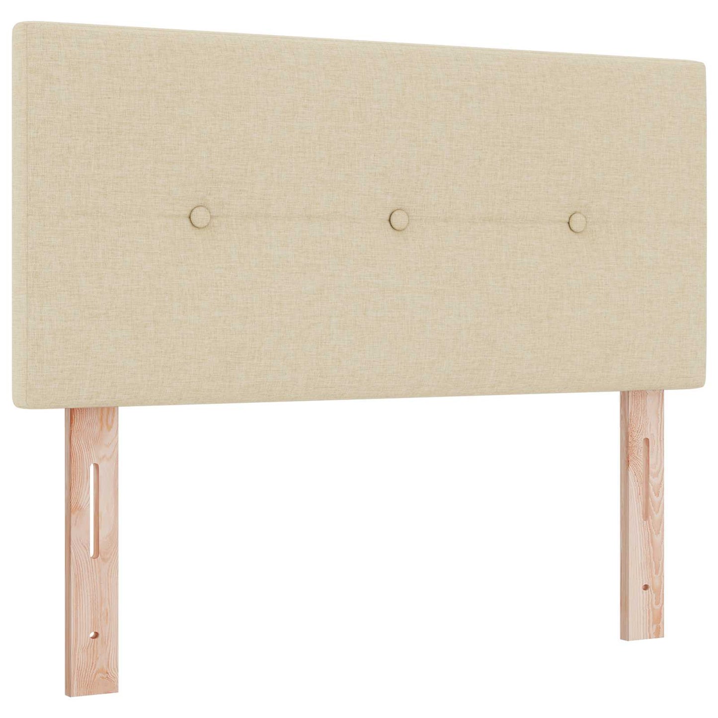 vidaXL Κρεβάτι Ottoman με στρώμα με κεφαλάρι Κρεμ 90 x 190 cm Ύφασμα