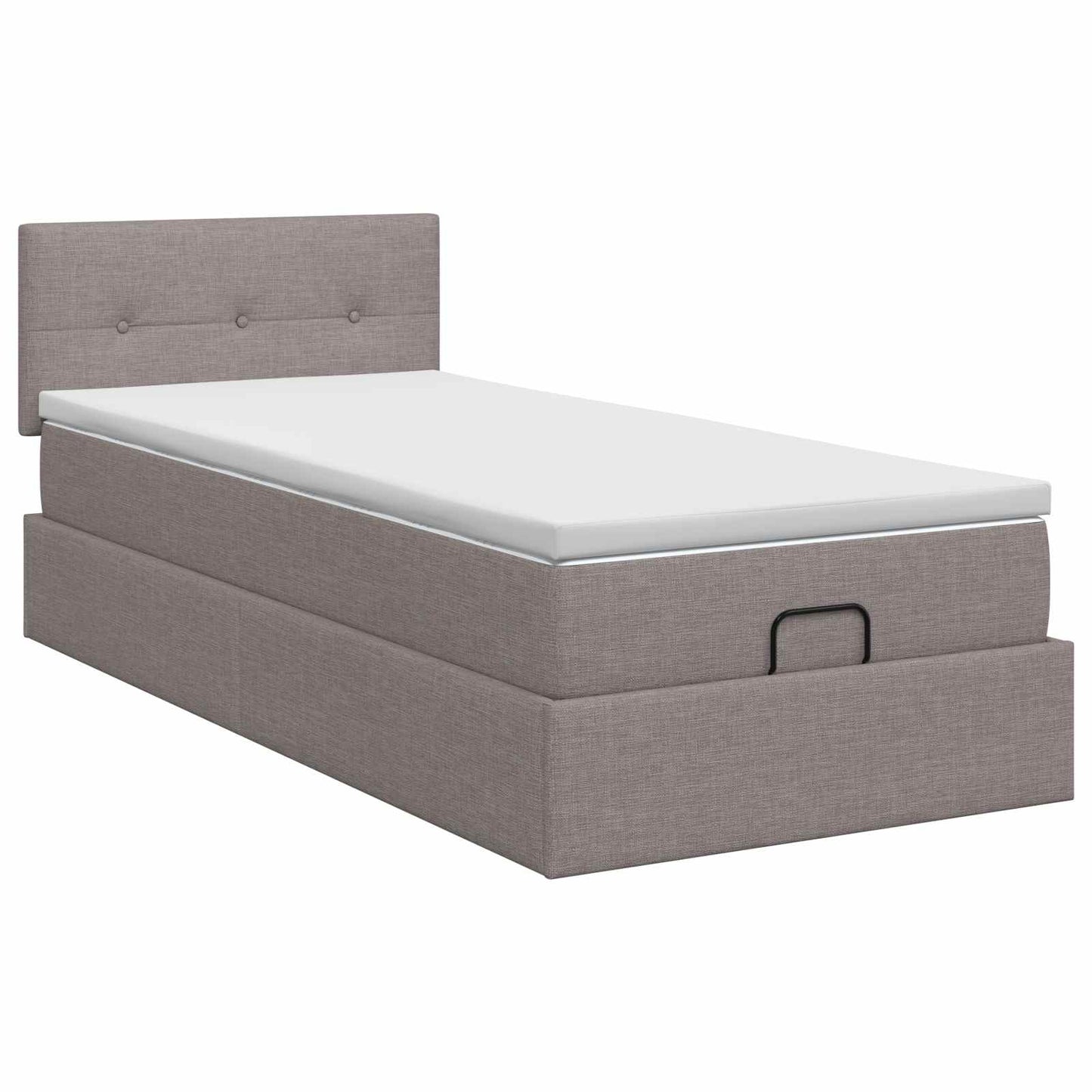 vidaXL Κρεβάτι Ottoman με στρώμα με κεφαλάρι Taupe 90 x 200 cm Ύφασμα