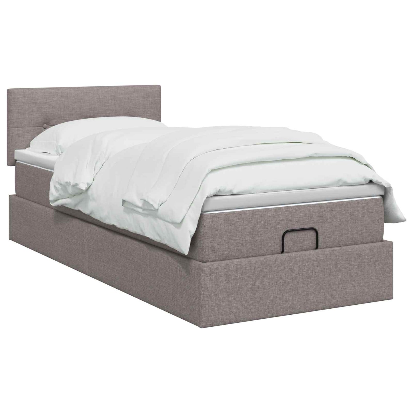 vidaXL Κρεβάτι Ottoman με στρώμα με κεφαλάρι Taupe 90 x 200 cm Ύφασμα