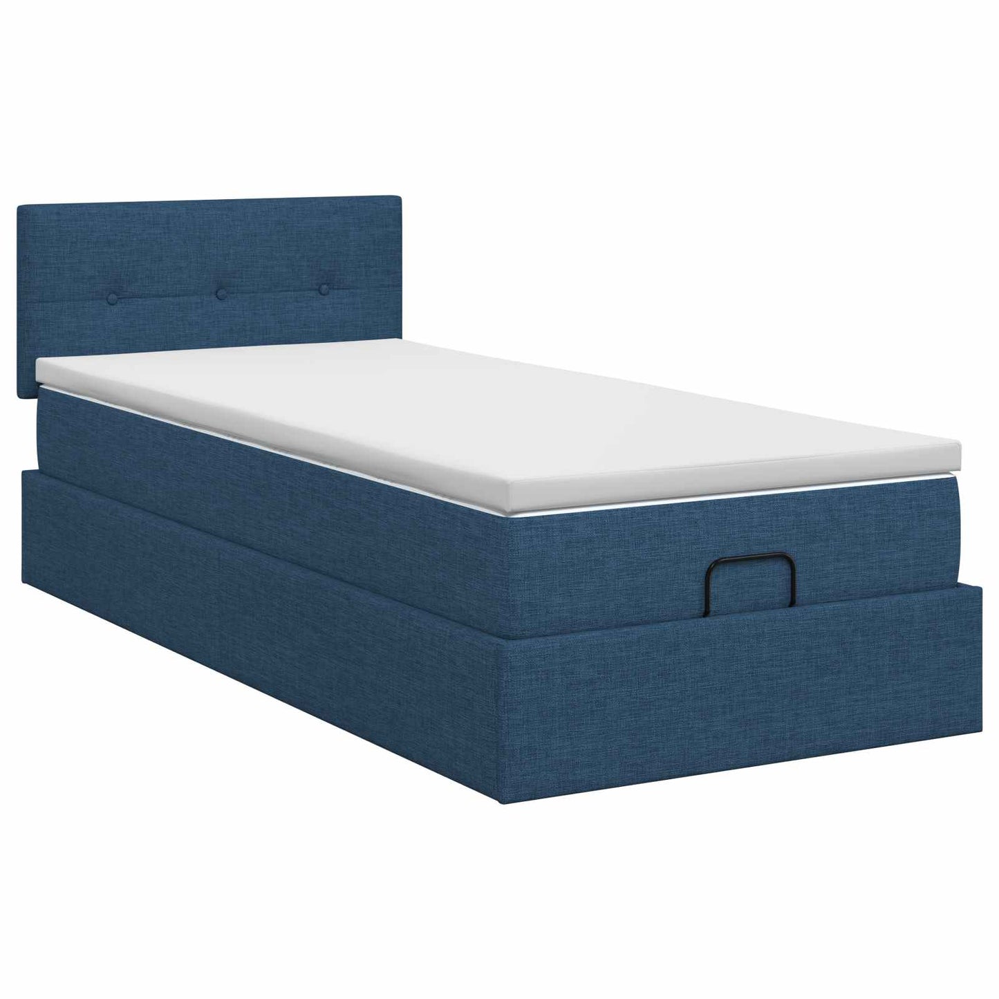 vidaXL Κρεβάτι Ottoman με στρώμα με κεφαλάρι Μπλε 100 x 200 cm Ύφασμα