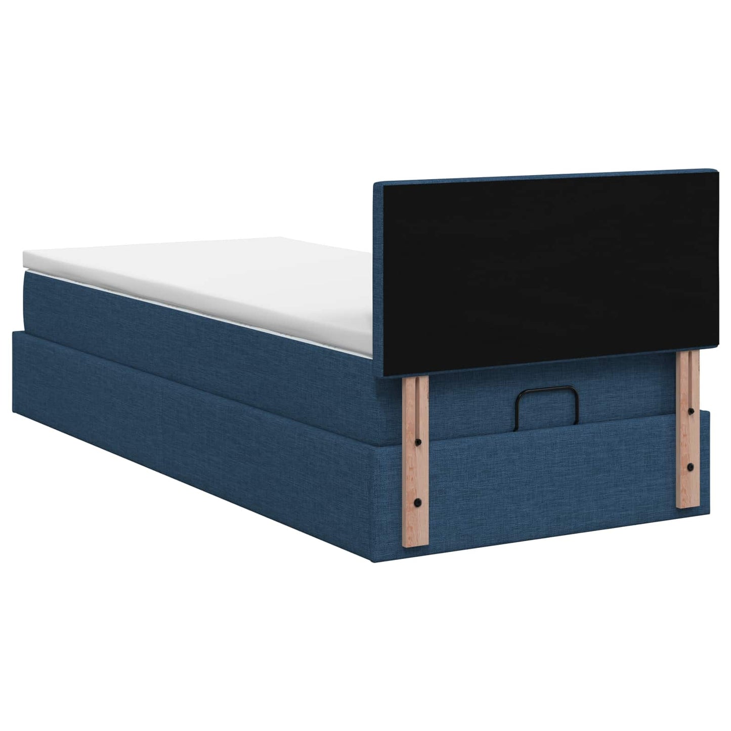 vidaXL Κρεβάτι Ottoman με στρώμα με κεφαλάρι Μπλε 100 x 200 cm Ύφασμα