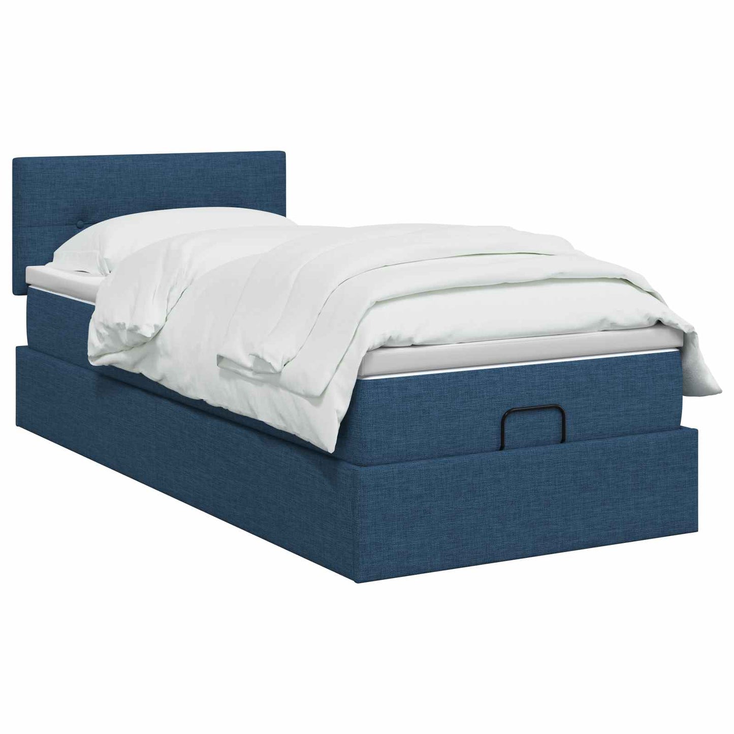 vidaXL Κρεβάτι Ottoman με στρώμα με κεφαλάρι Μπλε 100 x 200 cm Ύφασμα