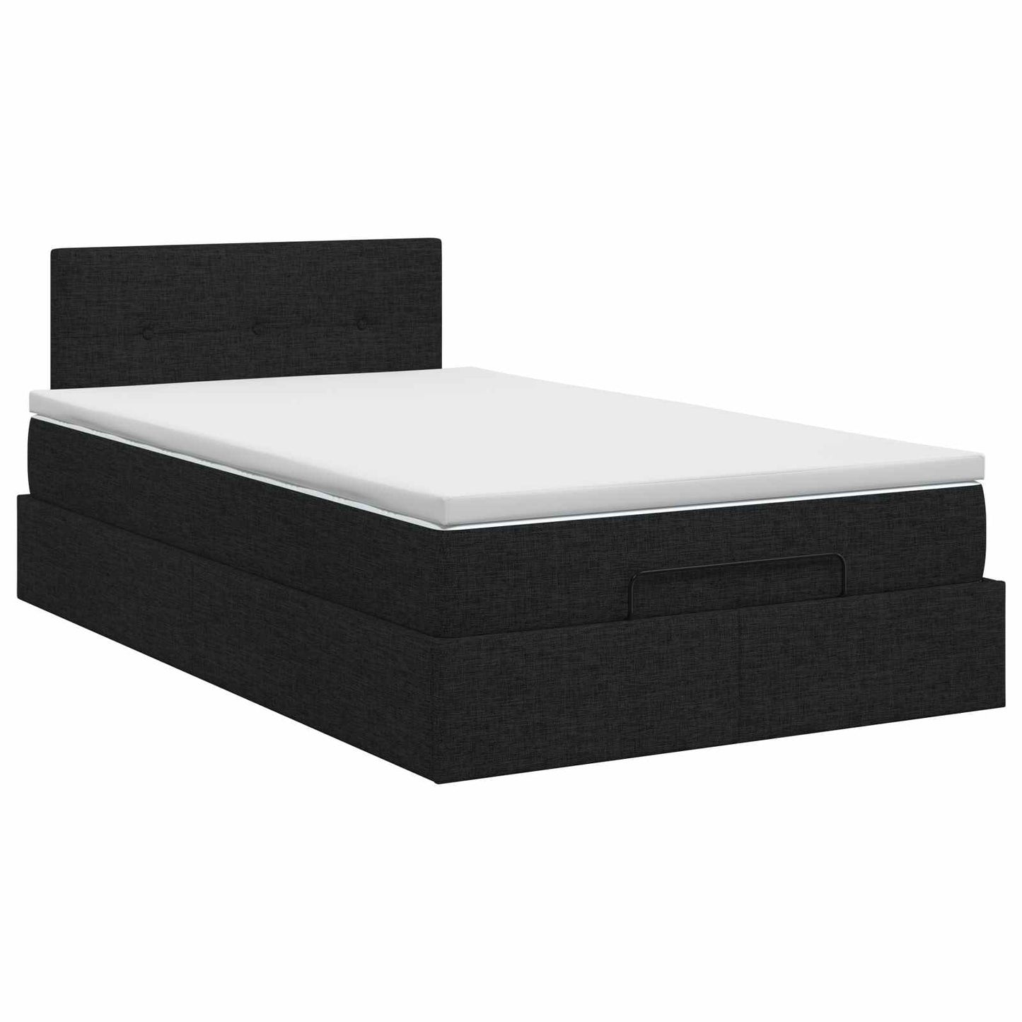 vidaXL Κρεβάτι Ottoman με στρώμα με κεφαλάρι Μαύρο 120 x 190 cm Ύφασμα