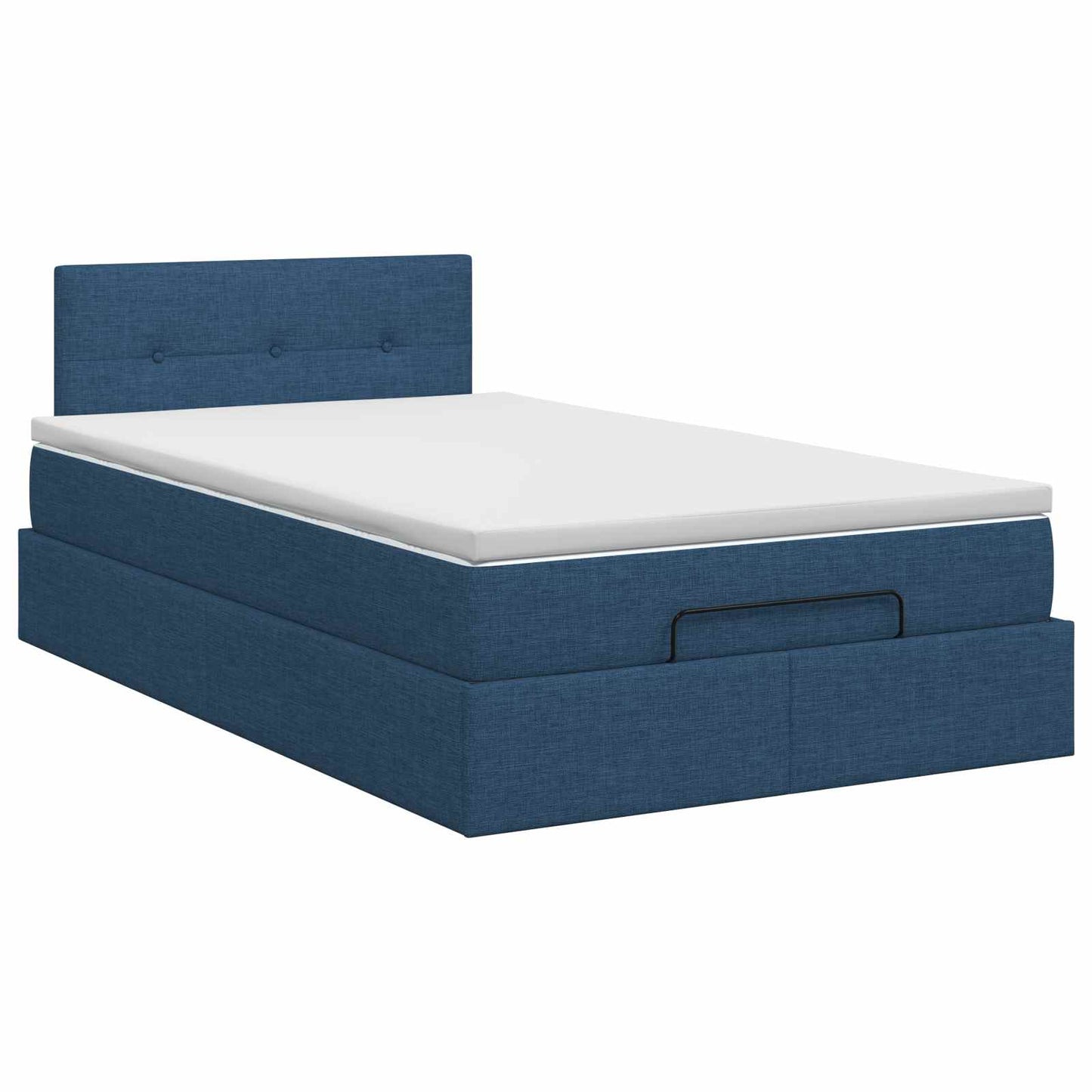 vidaXL Κρεβάτι Ottoman με στρώμα με κεφαλάρι Μπλε 120 x 200 cm Ύφασμα