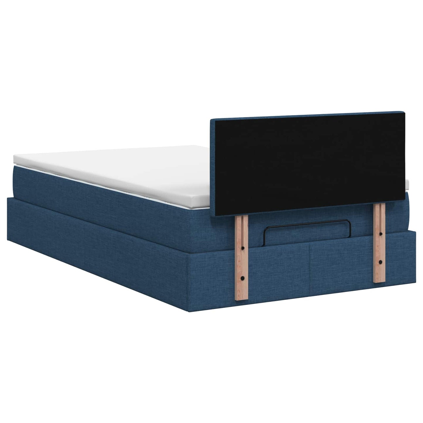 vidaXL Κρεβάτι Ottoman με στρώμα με κεφαλάρι Μπλε 120 x 200 cm Ύφασμα